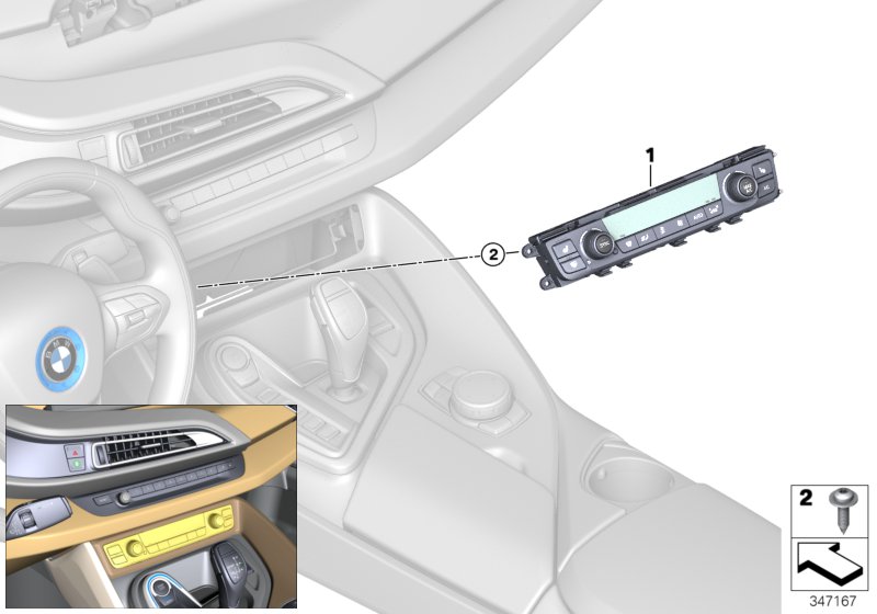 Panel obsługi automatycznej klimatyzacji  (64_2014) dla BMW i i8 I15 i8 Roa ECE