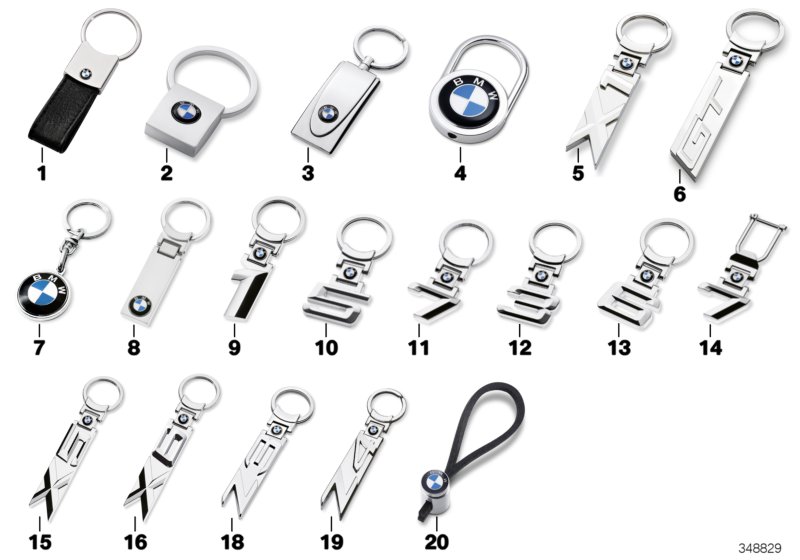 Breloki do kluczy BMW Collection 13/14  (80_0800) dla BMW X1 U11 X1 25eX SAV ECE