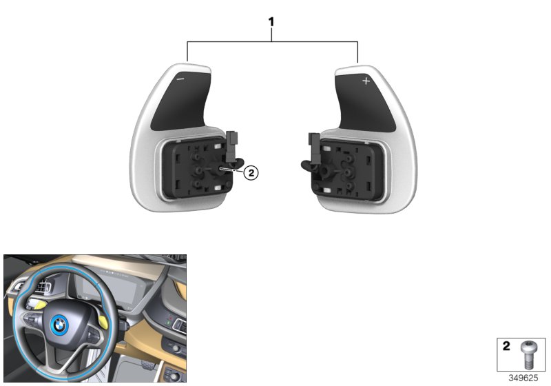 Łopatki zmiany biegów  (61_3495) dla BMW i i8 I12 LCI i8 Cou ECE