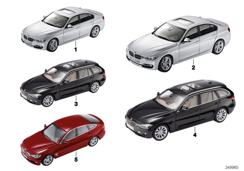 Miniatury BMW - BMW serii 3, 2013/14  (80_0843) dla BMW 8' G16 Gran Coupé BMW ALPINA B8 Gra ECE