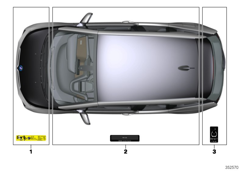 Tabliczka informacyjna  (71_1277) dla BMW i3L G28 BEV Saloon i3 eDrive40L Lim ECE