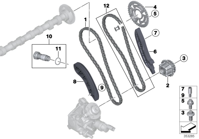 Mechanizm ster.-łańcuch sterujący górny  (11_7647) dla BMW X3 G01 LCI X3 18d SAV ECE