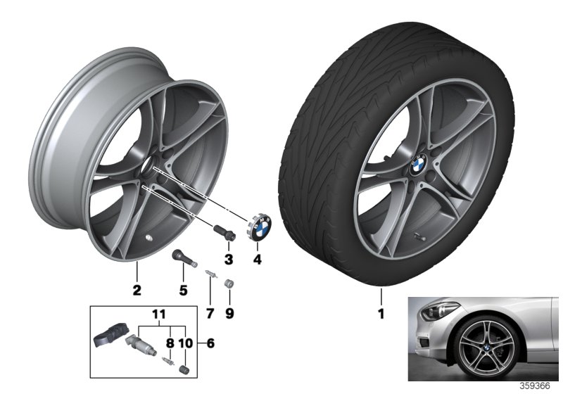 Obr. BMW, st. le. podw. szpr. 361 -19''  (36_1943) dla BMW 2' F23 LCI M240i Cab ECE