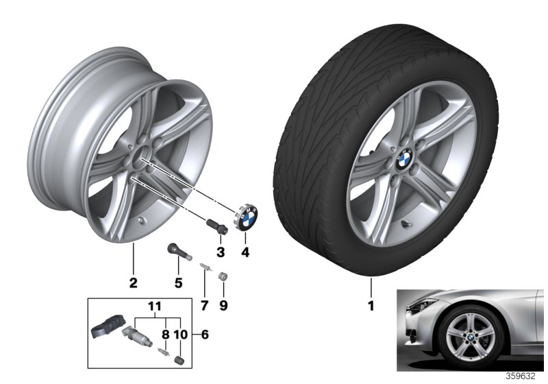 Obr. BMW, st. le. szprycha gw. 393-17''  (36_1971) dla BMW 4' F33 LCI 435dX Cab ECE