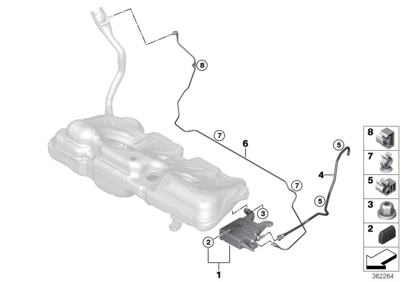 Filtr z węglem aktywnym/Odp. paliwa  (16_1382) dla BMW 2' F44 Gran Coupé 220i Gra ECE