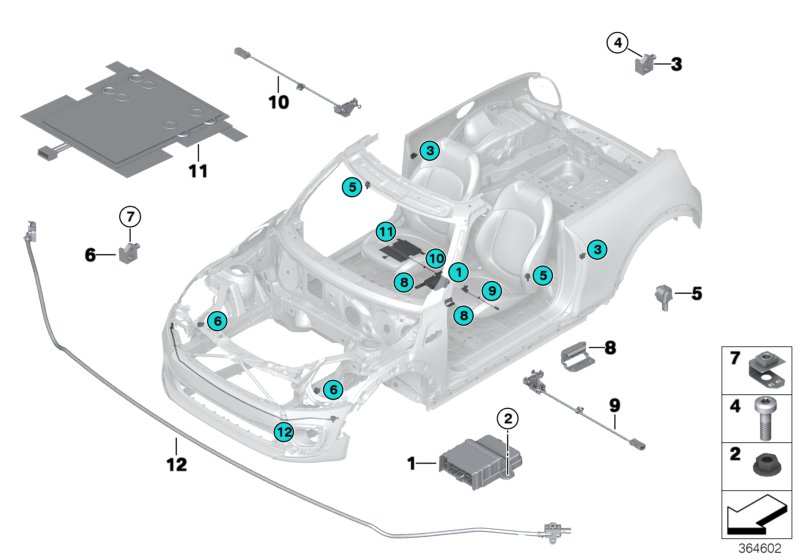 Elem. elektr. poduszki powietrznej  (65_4060) dla MINI Cabrio F57 LCI Cooper S Cabrio ECE