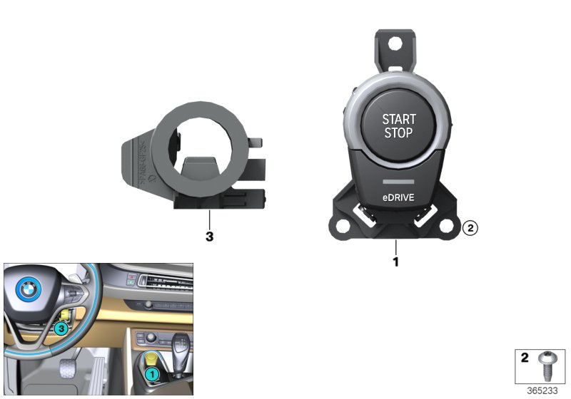 Przeł. start/stop i cewka rozr.awaryjn.  (61_3493) dla BMW i i8 I12 LCI i8 Cou ECE