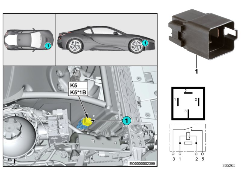 Przekaźn.went.elektr.silnika400/600W K5  (61_3784) dla BMW i i8 I12 LCI i8 Cou ECE