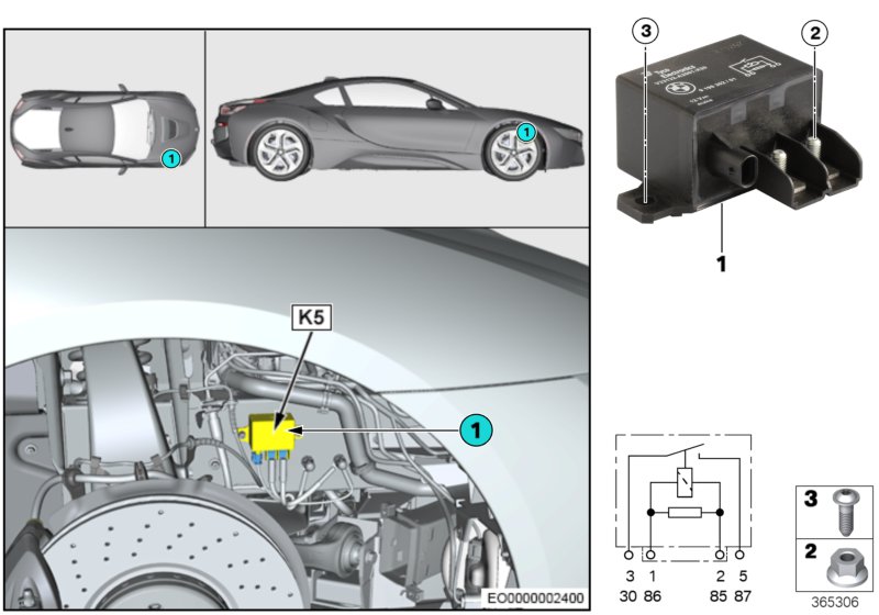 Przekaźnik went. elektr.silnika 850W K5  (61_3789) dla BMW i i8 I12 LCI i8 Cou ECE