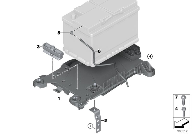 Mocowanie akumulatora i elementów dod.  (61_3792) dla MINI F55 LCI Cooper S 5-drzwiowy ECE