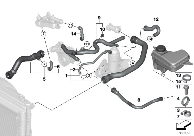 Węże płynu chłodzącego układu chłodzenia  (17_1871) dla BMW 6' E63 LCI 635d Cou ECE