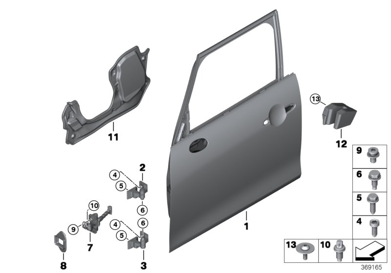 Drzwi przednie, zawias/hamulec  (41_2444) dla MINI F55 LCI Cooper S 5-drzwiowy ECE