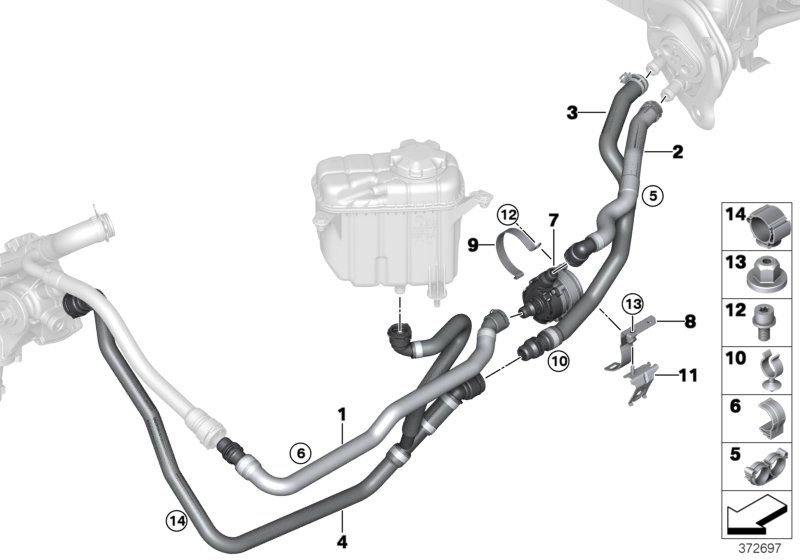 Węże wody / elektr. pompa wody  (64_2066) dla BMW 2' F87 M2 LCI M2 CS Cou ECE