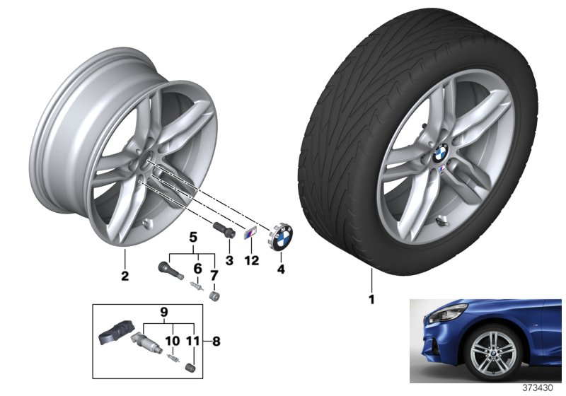 Obr.BMW, st.le. M, szpr.pod. 483M - 17''  (36_2126) dla BMW 2' F45 Active Tourer LCI 216i Act ECE