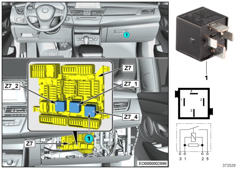Przekaźnik zacisku 30B Z7_4  (61_5101) dla BMW X1 F48 LCI X1 20dX SAV ECE
