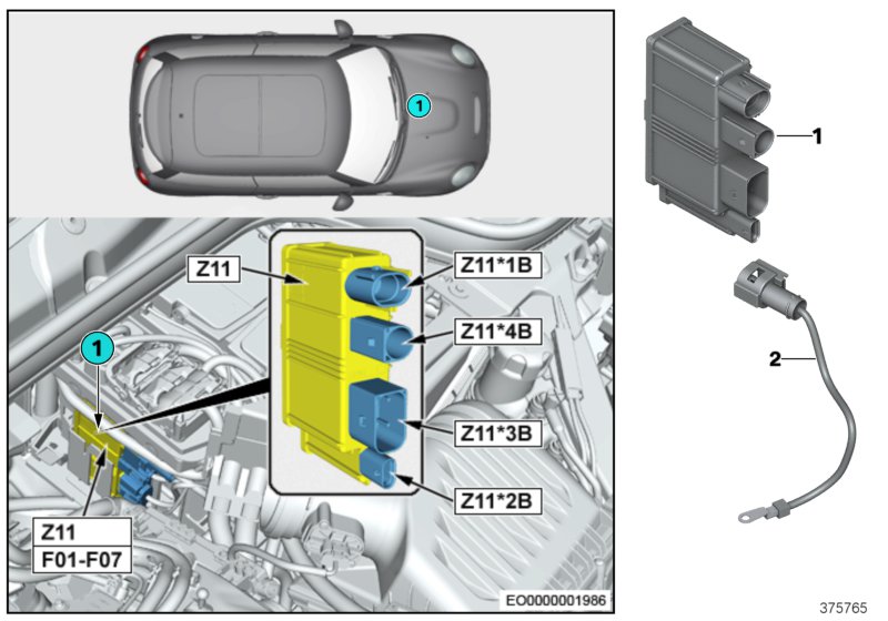 Zintegrowany moduł zasilania Z11  (61_5677) dla MINI Cabrio F57 LCI Cooper Cabrio ECE