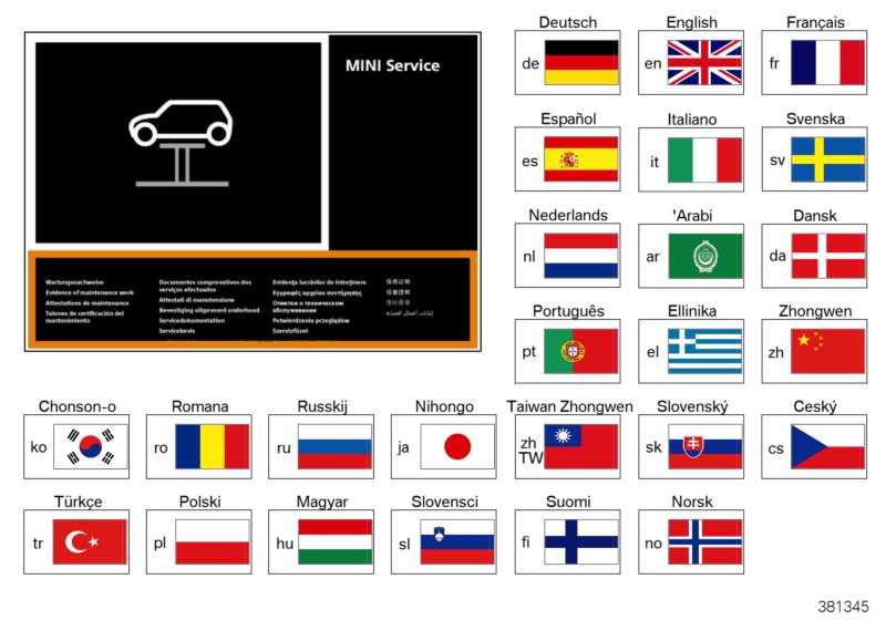 Książka serwisowa MINI  (01_0166) dla MINI F55 One 5-drzwiowy ECE