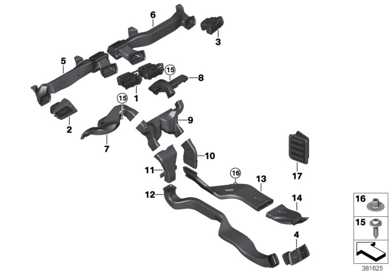 Kanał powietrza  (64_2074) dla BMW 2' F46 Gran Tourer LCI 218dX Gra ECE