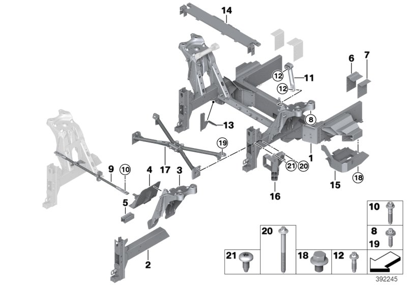 Przednia konstrukcja karoserii  (41_2282) dla BMW i i3 I01 LCI i3 120Ah Meg ECE