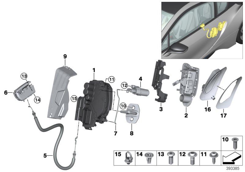 System zamykania drzwi z przodu  (51_9631) dla BMW i i8 I15 i8 Roa ECE