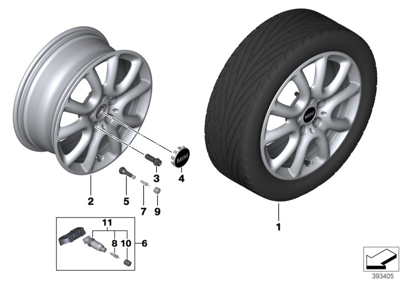 Obr. MINI st. le. Race Spoke 498 - 17''  (36_2089) dla MINI F56 JCW 3-drzwiowy ECE