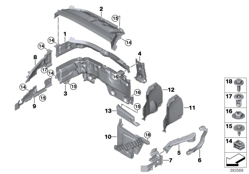 Elementy dod. przedziału silnika  (51_1960) dla BMW 2' F45 Active Tourer LCI 216i Act ECE