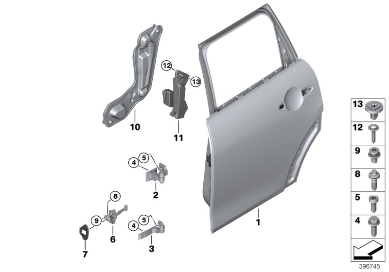 Tylne drzwi - zawias/hamulec drzwi  (41_2445) dla MINI F55 LCI One First 5-drzwiowy ECE