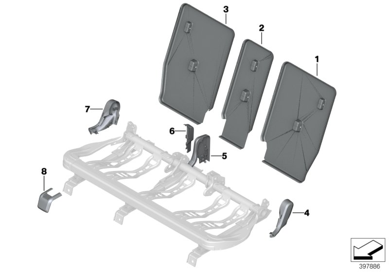 Siedzenie z tyłu, osłony siedzenia  (52_4092) dla BMW 2' F45 Active Tourer LCI 216i Act ECE