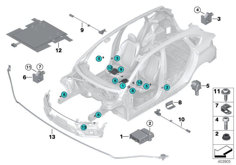 Elem. elektr. poduszki powietrznej  (65_2678) dla BMW 2' F46 Gran Tourer LCI 218dX Gra ECE