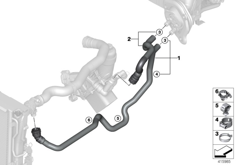 Węże płynu chłodz.  (64_2101) dla BMW 4' F33 LCI 420d Cab ECE