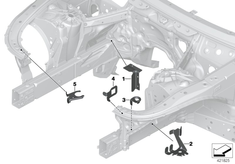Konstrukcja przednia, uchwyt  (41_2513) dla BMW 5' G30 LCI 530iX Lim ECE