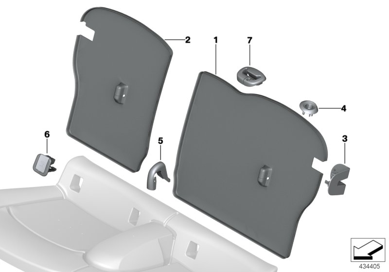 Siedzenie z tyłu, osłony oparcia  (52_3992) dla MINI F56 LCI JCW 3-drzwiowy ECE