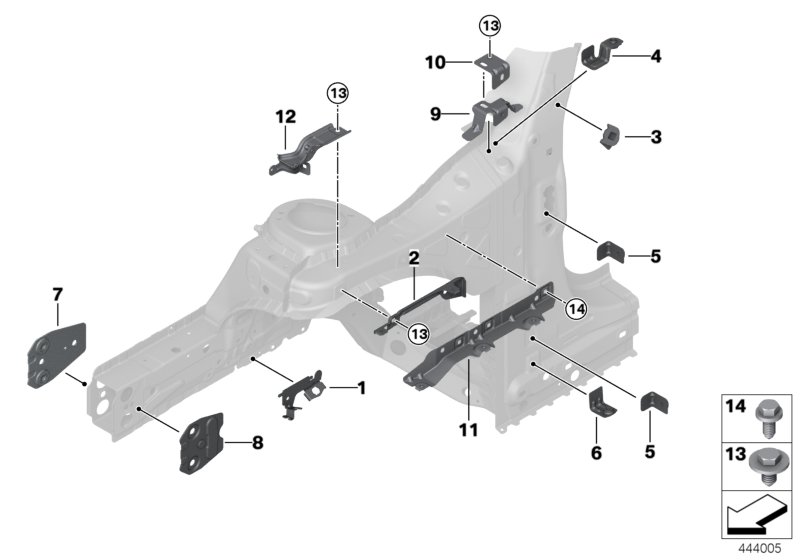 Konstrukcja przednia, uchwyt  (41_2293) dla MINI Clubman F54 LCI Cooper Clubman ECE
