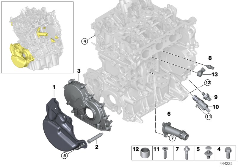 Skrzynia korbowa cylind./Elementy dod.  (11_5980) dla BMW 2' F23 LCI 218i Cab ECE