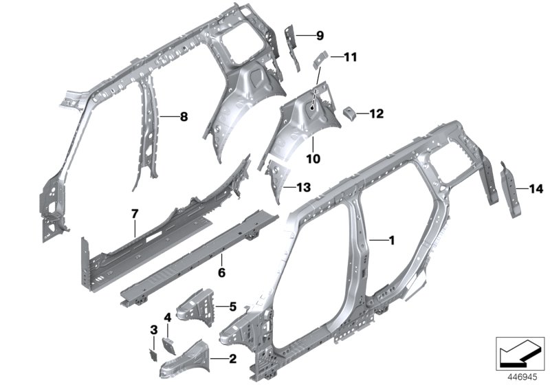 Elementy pojed. szkieletu bocznego  (41_2542) dla MINI Clubman F54 LCI Cooper SD Clubman ECE