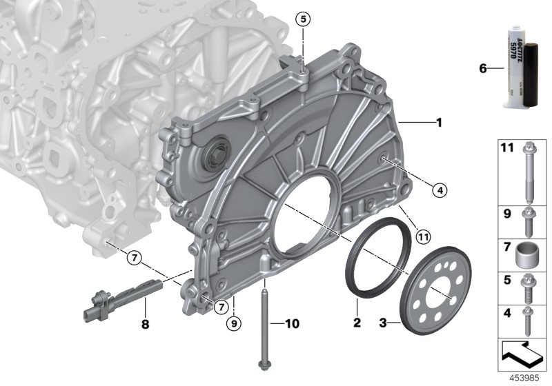 Pokrywa skrzyni łańcuchowej  (11_6365) dla BMW 2' F22 LCI M240i Cou ECE