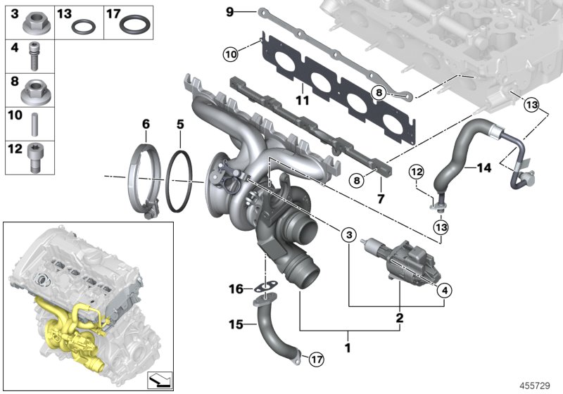 Turbosprężarka ze smarowaniem  (11_6395) dla BMW 4' G22 420i 1.6 Cou ECE