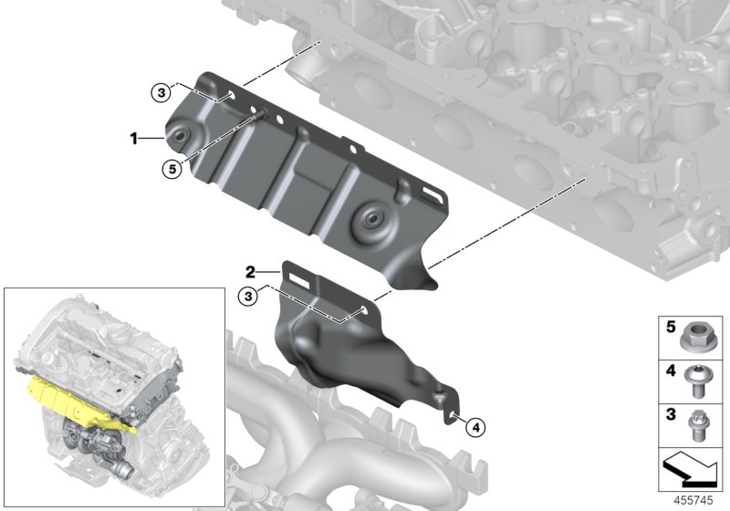 Turbosprężarka, osłona termiczna  (11_6396) dla BMW 3' G20 320i 1.6 Lim ECE