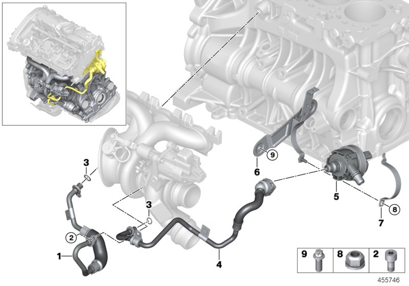 Układ chłodzenia turbosprężarki  (11_6397) dla BMW 2' F23 LCI 218i Cab ECE