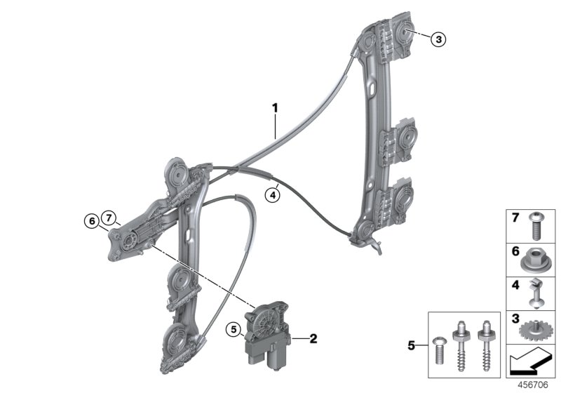 Mechanizm szyby drzwi przednich  (51_9298) dla MINI Cabrio F57 LCI Cooper S Cabrio ECE