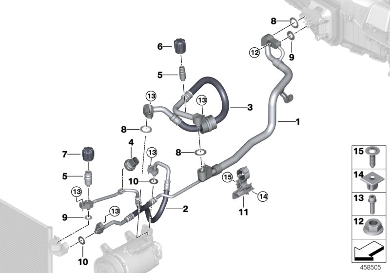 Przewody czynnika chłodniczego  (64_2176) dla BMW 6' G32 GT LCI 630dX Gra ECE
