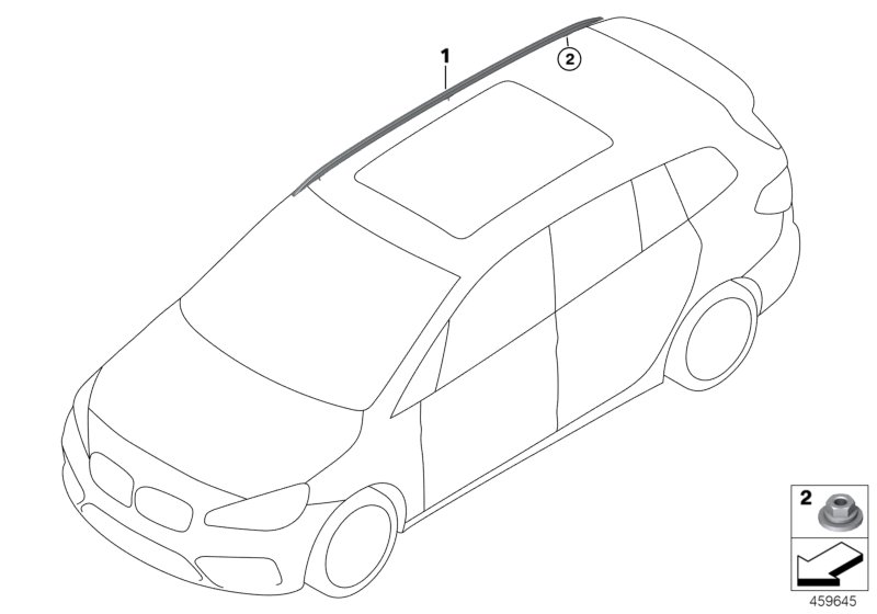 Doposażenie w reling dachowy  (03_0192) dla BMW 2' F46 Gran Tourer LCI 220dX Gra ECE