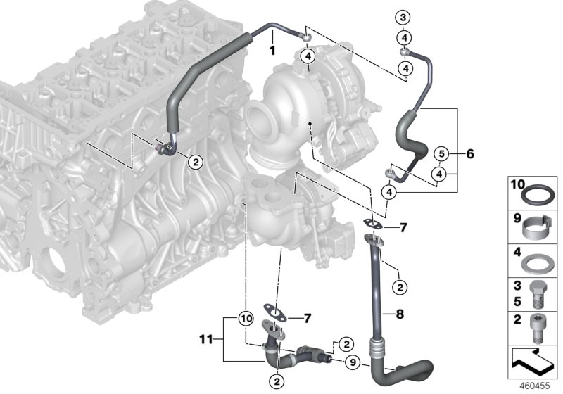 Podawanie oleju do turbosprężarki  (11_7381) dla BMW X2 F39 X2 25dX SAC ECE