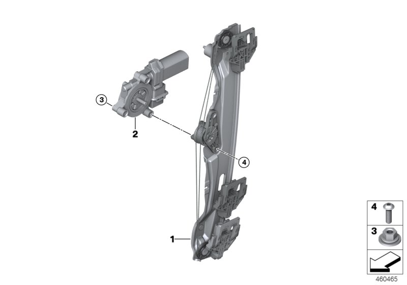 Mechanizm szyby drzwi tylnych  (51_3198) dla BMW X2 F39 X2 18dX SAC ECE
