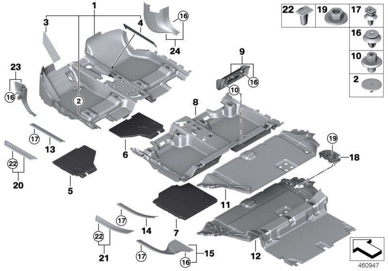Wykładzina podłogowa  (51_3236) dla BMW 2' F46 Gran Tourer LCI 216d Gra ECE