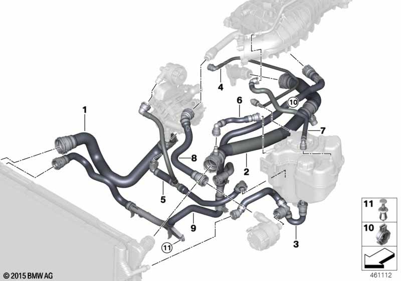 Węże płynu chłodzącego układu chłodzenia  (17_0984) dla BMW 2' F22 LCI 218i Cou ECE