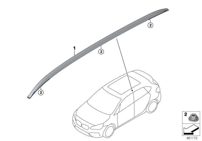 Doposażenie w reling dachowy  (03_1474) dla BMW 2' F45 Active Tourer LCI 218dX Act ECE