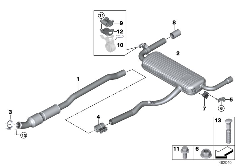 Układ wydechowy tylny  (18_1171) dla BMW X1 F48 LCI X1 25iX SAV ECE