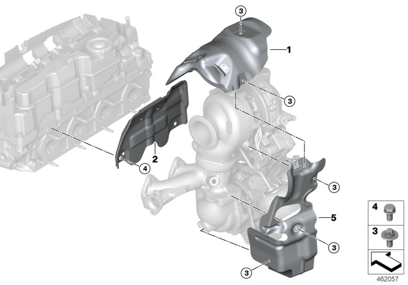 Turbosprężarka, osłona termiczna  (11_7384) dla BMW X2 F39 X2 25dX SAC ECE