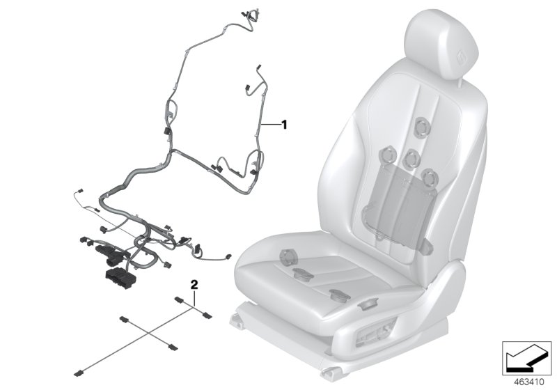 Zestaw kabli przedniego fotela  (61_5425) dla BMW 5' G31 LCI 540iX Tou ECE